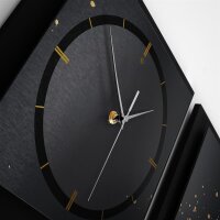 Gold & Black – Trivio Metallic Wanduhr aus Alu & MDF
