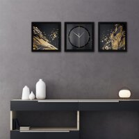 Gold & Black – Trivio Metallic Wanduhr aus Alu & MDF