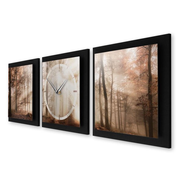 Autumn – Trivio Metallic Wanduhr aus Alu & MDF