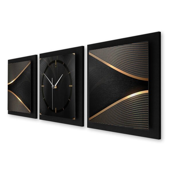 Elegance – Trivio Metallic Wanduhr aus Alu & MDF