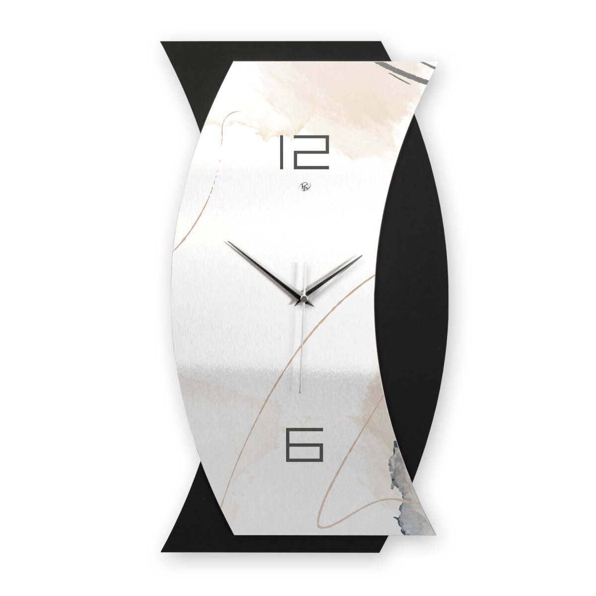 Artistic – Curvona Metallic Wanduhr aus Alu & MDF