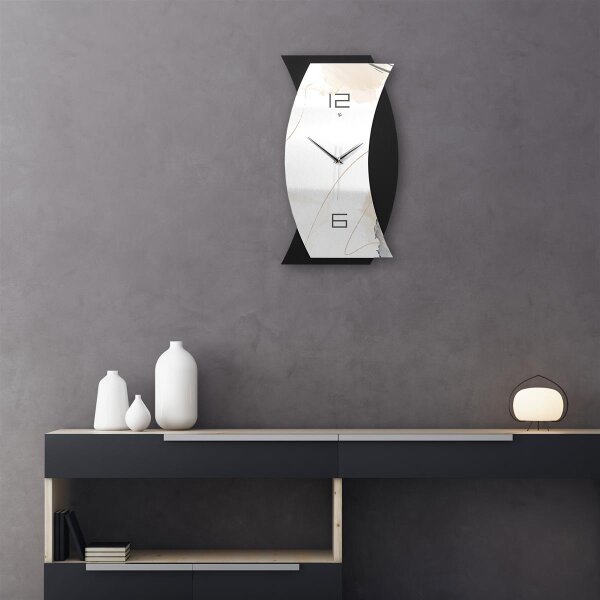 Artistic – Curvona Metallic Wanduhr aus Alu & MDF