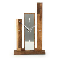 Stairs – Designer-Standuhr aus Massivholz mit Alu-Applikation