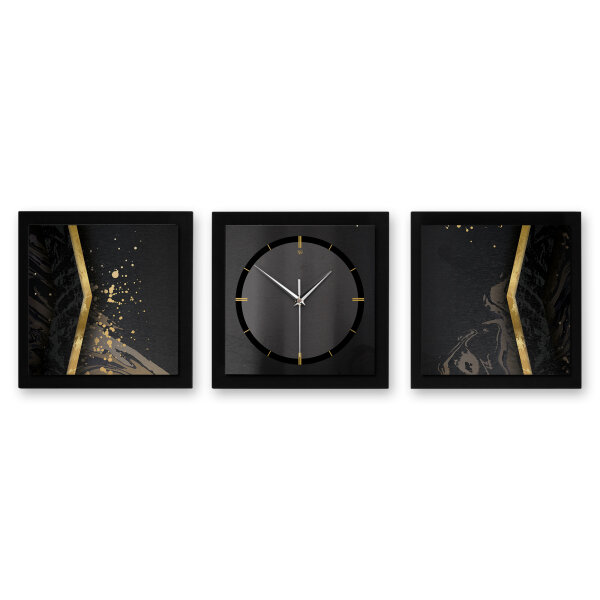 Black Elegance – Trivio Metallic Wanduhr aus Alu...