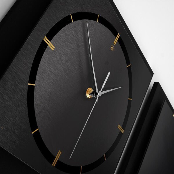 Black Elegance – Trivio Metallic Wanduhr aus Alu & MDF
