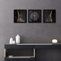 Black Elegance – Trivio Metallic Wanduhr aus Alu & MDF