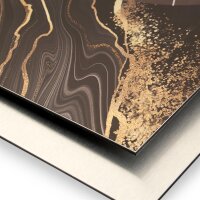 Black & Gold Marble – gewölbte 3D-Metallic-Wanduhr mit Alu-Rahmen