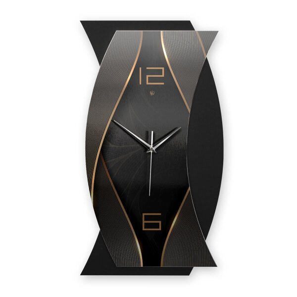Dark Elegance – Curvona Metallic Wanduhr aus Alu...