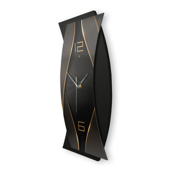 Dark Elegance – Curvona Metallic Wanduhr aus Alu...