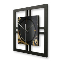 Golden Liquid – Quadria Metallic Wanduhr aus Alu & MDF