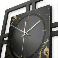 Golden Liquid – Quadria Metallic Wanduhr aus Alu & MDF