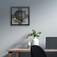 Golden Liquid – Quadria Metallic Wanduhr aus Alu & MDF