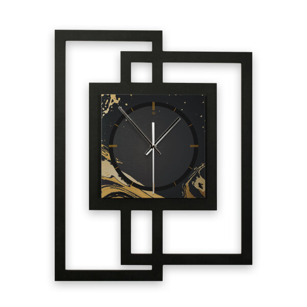 Golden Liquid – Fenora Metallic Wanduhr aus Alu...