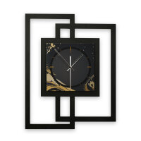 Golden Liquid – Fenora Metallic Wanduhr aus Alu & MDF