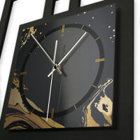 Golden Liquid – Fenora Metallic Wanduhr aus Alu & MDF