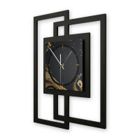 Golden Liquid – Fenora Metallic Wanduhr aus Alu & MDF
