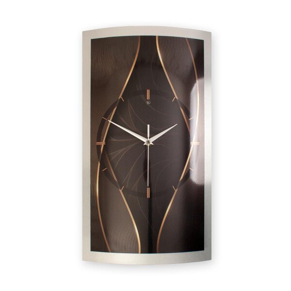 Elegant Waves – gewölbte 3D-Metallic-Wanduhr...