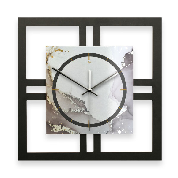 Abstract Water – Quadria Metallic Wanduhr aus Alu...