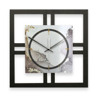 Abstract Water – Quadria Metallic Wanduhr aus Alu & MDF