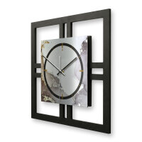 Abstract Water – Quadria Metallic Wanduhr aus Alu & MDF