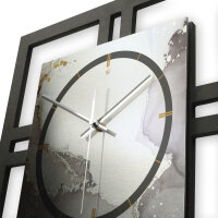 Abstract Water – Quadria Metallic Wanduhr aus Alu & MDF