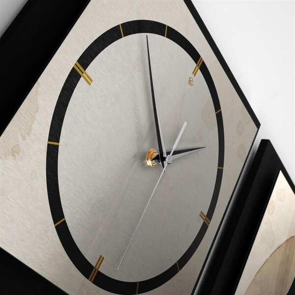 Floral Beige – Trivio Metallic Wanduhr aus Alu & MDF