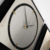 Floral Beige – Trivio Metallic Wanduhr aus Alu & MDF