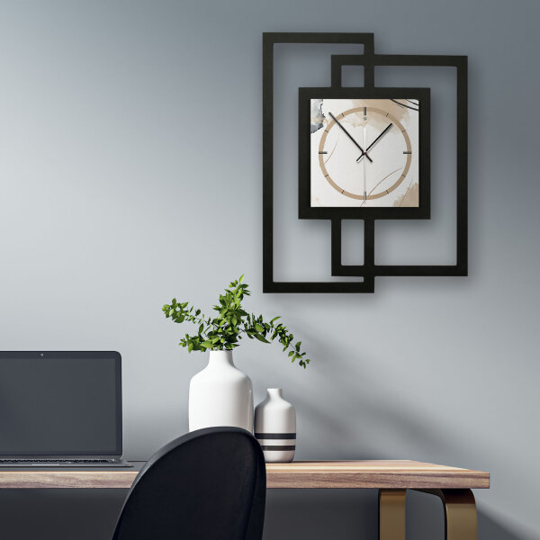 Abstract Elegance – Fenora Metallic Wanduhr aus Alu & MDF
