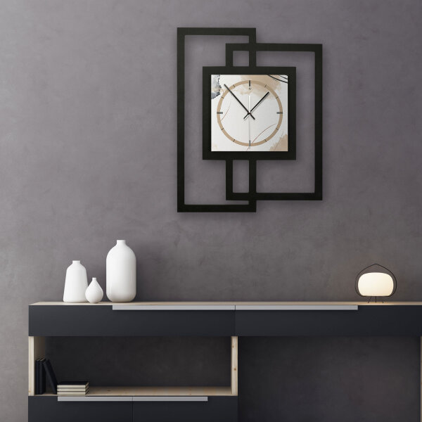 Abstract Elegance – Fenora Metallic Wanduhr aus Alu & MDF