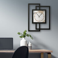 Abstract Elegance – Fenora Metallic Wanduhr aus Alu & MDF