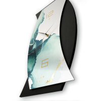 Turquoise – Curvona Metallic Wanduhr aus Alu & MDF