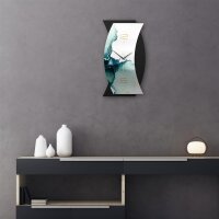 Turquoise – Curvona Metallic Wanduhr aus Alu & MDF