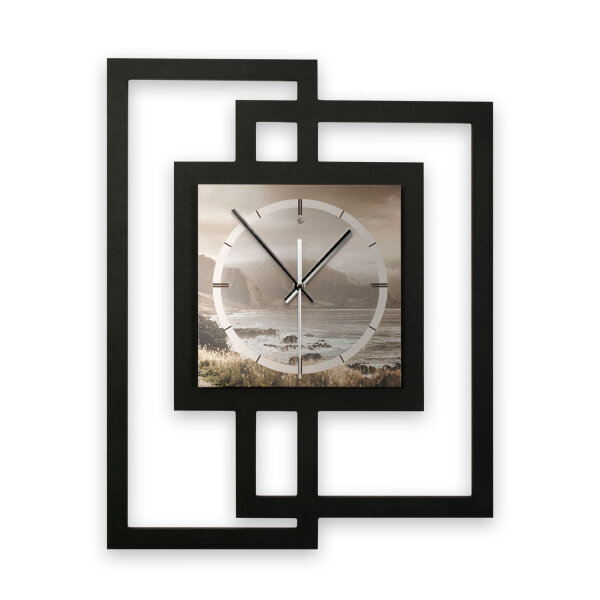 Küste – Fenora Metallic Wanduhr aus Alu & MDF