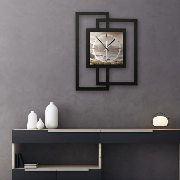 Küste – Fenora Metallic Wanduhr aus Alu & MDF