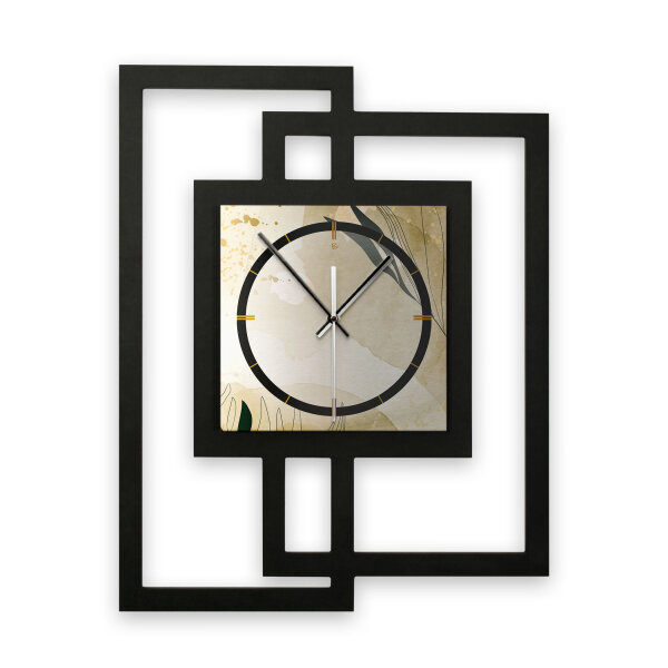 Elegant Leaves – Fenora Metallic Wanduhr aus Alu...