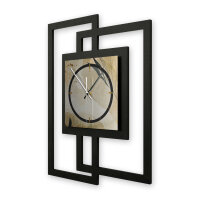 Elegant Leaves – Fenora Metallic Wanduhr aus Alu & MDF