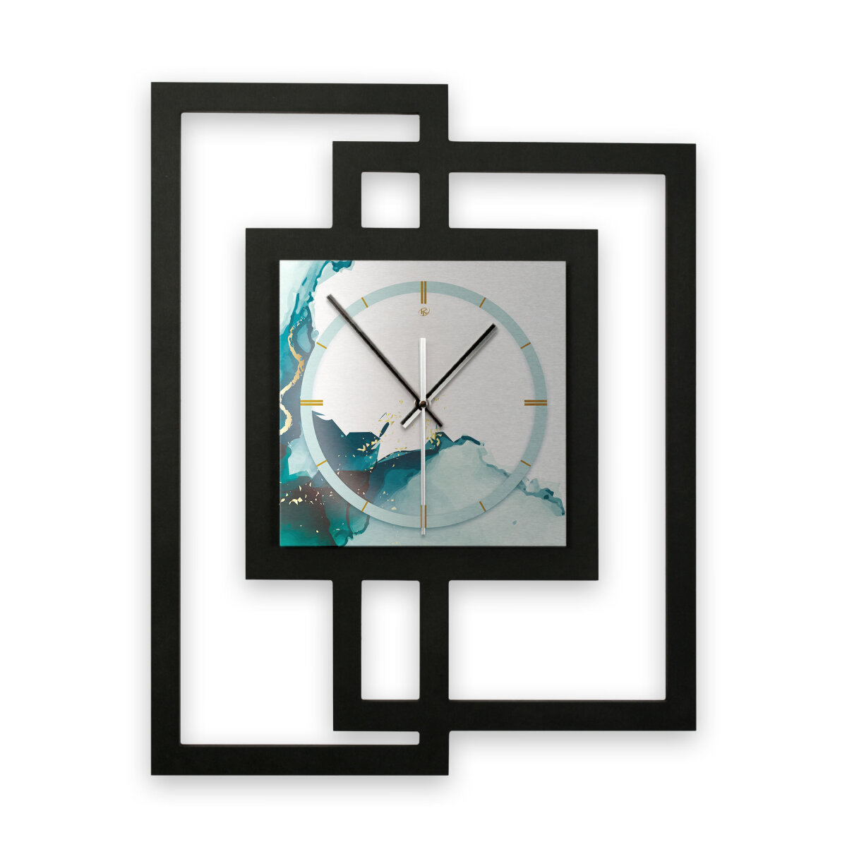 Turquoise – Fenora Metallic Wanduhr aus Alu & MDF