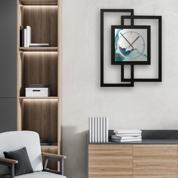 Turquoise – Fenora Metallic Wanduhr aus Alu & MDF