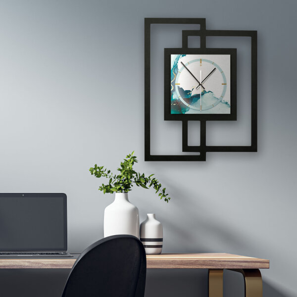 Turquoise – Fenora Metallic Wanduhr aus Alu & MDF