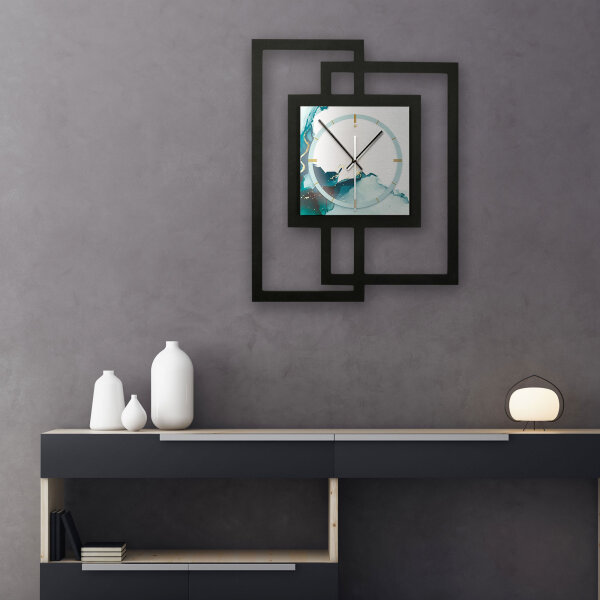 Turquoise – Fenora Metallic Wanduhr aus Alu & MDF