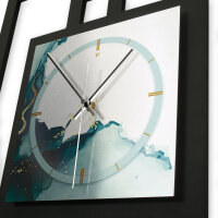 Turquoise – Fenora Metallic Wanduhr aus Alu & MDF
