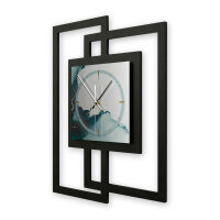 Turquoise – Fenora Metallic Wanduhr aus Alu & MDF