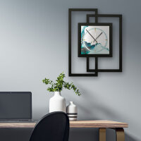 Turquoise – Fenora Metallic Wanduhr aus Alu & MDF