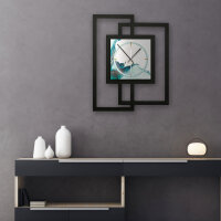Turquoise – Fenora Metallic Wanduhr aus Alu & MDF