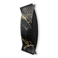 Black & Gold Marble – Curvona Metallic Wanduhr aus Alu & MDF