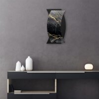 Black & Gold Marble – Curvona Metallic Wanduhr aus Alu & MDF