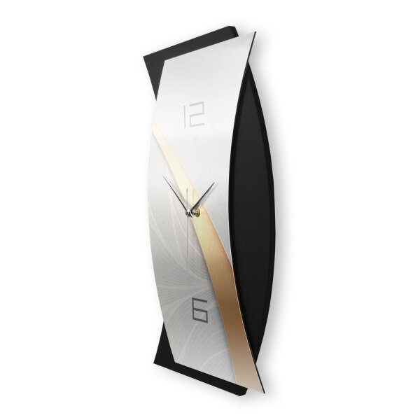 Gold & Silver – Curvona Metallic Wanduhr aus Alu & MDF