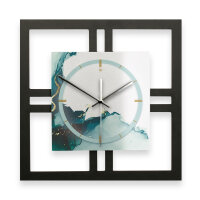 Turquoise – Quadria Metallic Wanduhr aus Alu & MDF