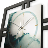 Turquoise – Quadria Metallic Wanduhr aus Alu & MDF