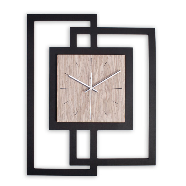 Fenora - Designer Wanduhr aus MDF mit Alu, Echtholz oder...